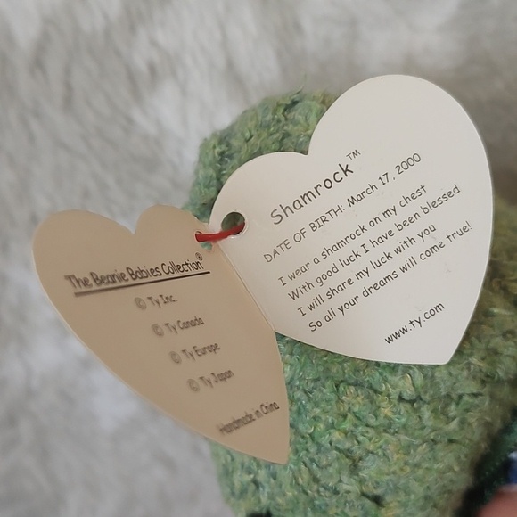 Shamrock ☘️🧸Ty, Beanie Baby Bear 🐻,2000 - Picture 9 of 9